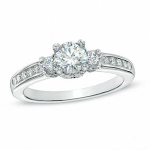 1.00 CT. T.w. Diamond Past Present Future® Engagement Ring in 14K