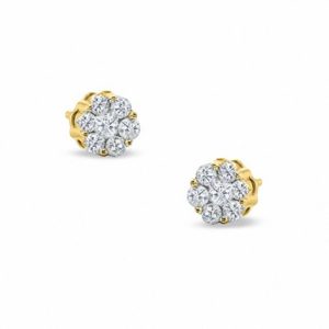 0.20 CT. T.w. Diamond Flower Stud Earrings in 10K Gold