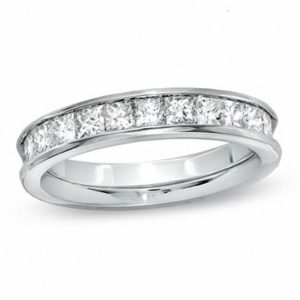 1.00 CT. T.w. Princess-Cut Diamond Wedding Band in 14K White Gold