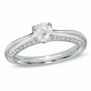 1.00 CT. T.w. Certified Diamond Engagement Ring in 14K White Gold