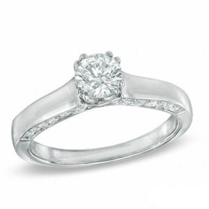 1.00 CT. T.w. Certified Canadian Diamond Engagement Ring in 14K White