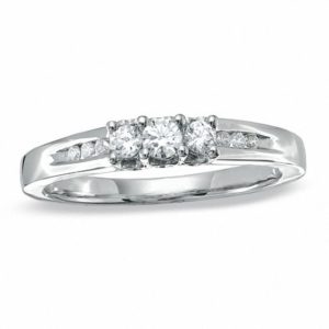 0.25 CT. T.w. Diamond Three Stone Ring in 10K White Gold