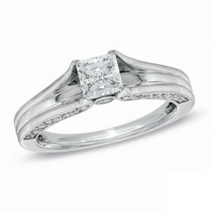1.00 CT. T.w. Certified Princess-Cut Canadian Diamond Engagement Ring