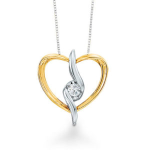 Siren Diamond Accent 3-in-1 Heart Pendant in 10K Two-Tone Gold