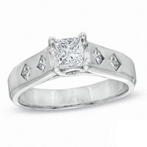 0.70 CT. T.w. Certified Canadian Princess-Cut Diamond Engagement Ring