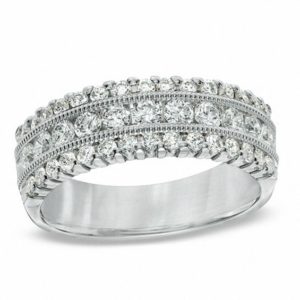 1.00 CT. T.w. Diamond Vintage-Style Triple Row Anniversary Band in 14K