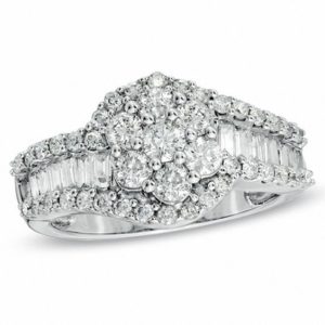 1.50 CT. T.w. Diamond Swirl Ring in 10K White Gold