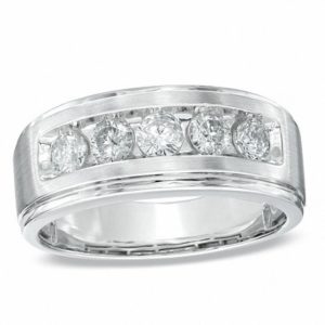 Men's 1.00 CT. T.w. Diamond Five Stone Band in 14K White Gold