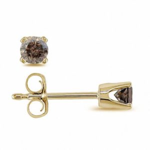 0.25 CT. T.w. Enhanced Champagne Diamond Stud Earrings in 10K Gold