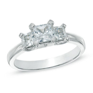 1.00 CT. T.w. Certified Canadian Princess-Cut Diamond Three Stone Ring
