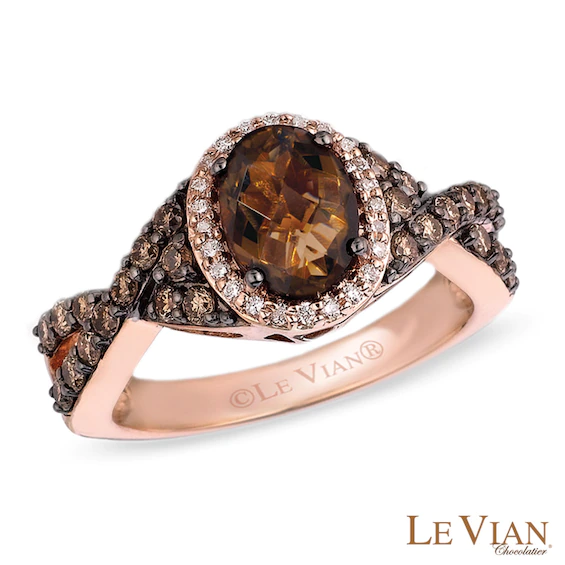 Le Vian® Chocolate Quartz™ and 0.66 CT. T.w. Diamond Ring in 14K