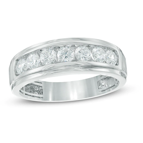 Men's 1.00 CT. T.w. Diamond Comfort Fit Anniversary Band in 10K White
