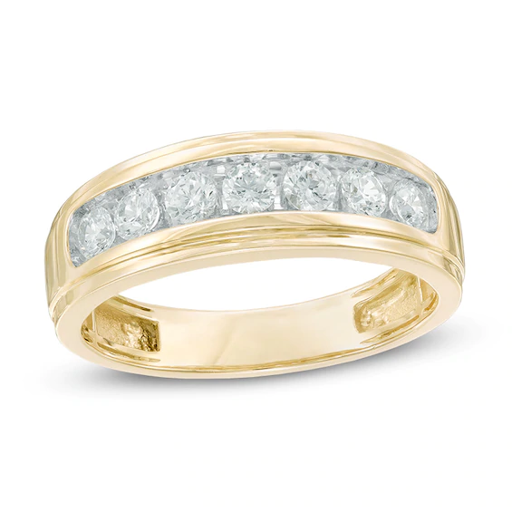 Men's 1.00 CT. T.w. Diamond Comfort Fit Anniversary Band in 10K Gold