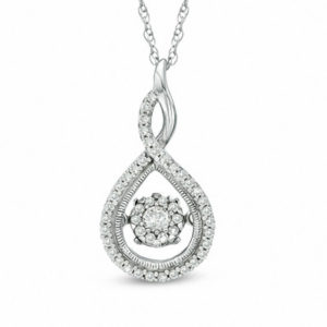 Unstoppable Love™ 0.20 CT. T.w. Diamond Twist Teardrop Pendant in 10K