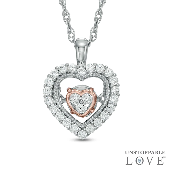 Unstoppable Love™ 0.15 CT. T.w. Diamond Heart in Heart Pendant in 10K
