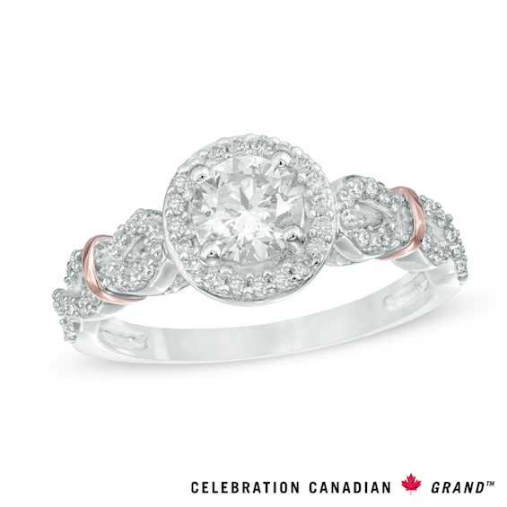 Celebration Canadian Ideal 0.95 CT. T.w. Diamond Frame Engagement Ring