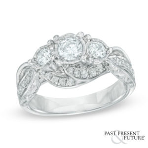 1.00 CT. T.w. Diamond Past Present Future® Ring in 10K White Gold