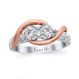 Ever Us™ 1.00 CT. T.w. Two-Stone Diamond Swirl Anniversary Band in 14K