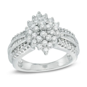 0.45 CT. T.w. Diamond Marquise Cluster Ring in Sterling Silver
