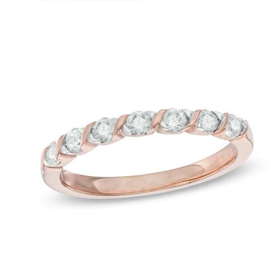 0.30 CT. T.w. Diamond Seven Stone Anniversary Band in 10K Rose Gold