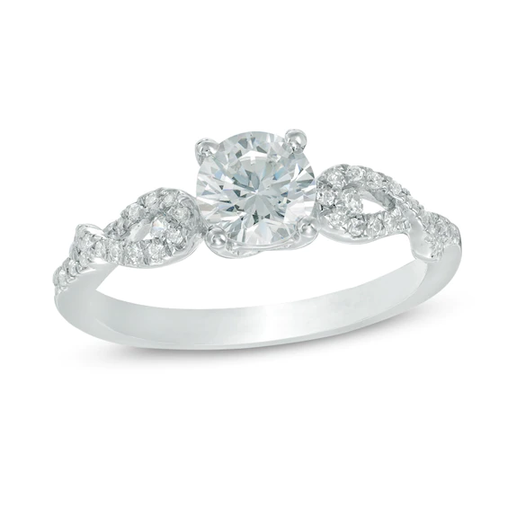 0.80 CT. T.w. Diamond Twist Engagement Ring in 10K White Gold
