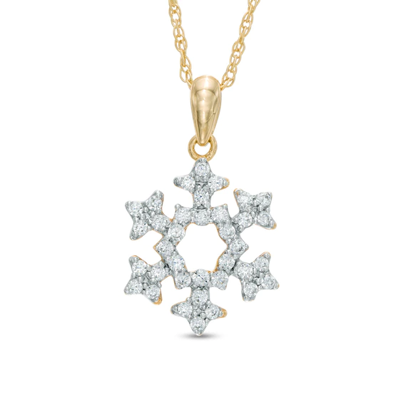 0.30 CT. T.w. Diamond Snowflake Pendant in 10K Gold