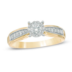 0.50 CT. T.w. Diamond Frame Engagement Ring in 14K Gold