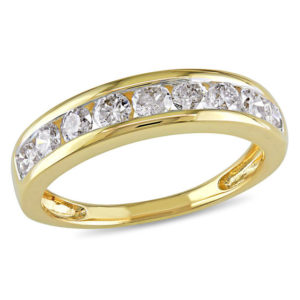 0.72 CT. T.w. Diamond Channel-Set Nine Stone Anniversary Band in 14K