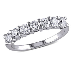 1.05 CT. T.w. Diamond Seven Stone Anniversary Band in 14K White Gold