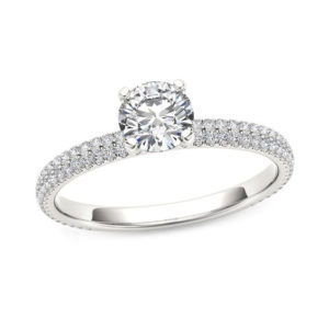 0.75 CT. T.w. Diamond Double Row Engagement Ring in 14K White Gold