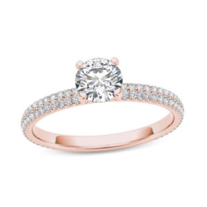 0.75 CT. T.w. Diamond Double Row Engagement Ring in 14K Rose Gold