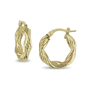 10.0mm Multi-Row Twisted Hoop Earrings in 10K Gold