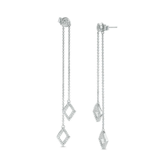 0.23 CT. T.w. Diamond Two Strand Kite Shaped Drop Earrings in 10K