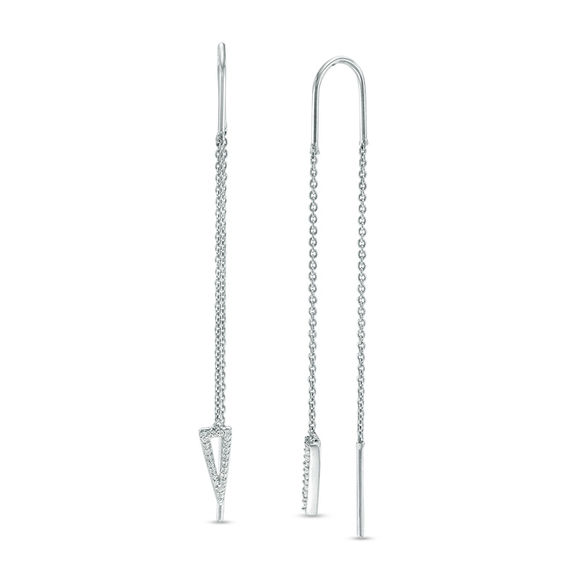 0.09 CT. T.w. Diamond Open Triangle Threader Earrings in Sterling
