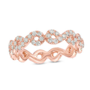 0.82 CT. T.w. Diamond Twist Eternity Band in 14K Rose Gold