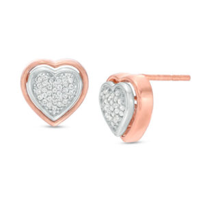 0.11 CT. T.w. Composite Diamond Heart Stud Earrings in Sterling Silver