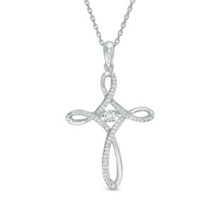 Unstoppable Love™ 0.18 CT. T.w. Diamond Loop Cross Pendant in Sterling