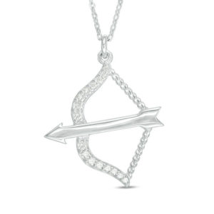 0.16 CT. T.w. Diamond Bow and Arrow Pendant in Sterling Silver
