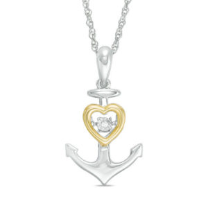 Unstoppable Love™ Diamond Accent Solitaire Heart Anchor Pendant in
