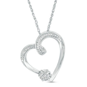 0.04 CT. T.w. Diamond Heart Pendant in Sterling Silver