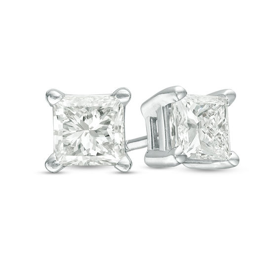 0.30 CT. T.w. Princess-Cut Diamond Solitaire Stud Earrings in 14K