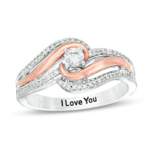 1/3 CT. T.w. Diamond Triple Row Bypass Promise Ring in Sterling Silver