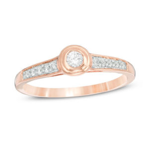 0.18 CT. T.w. Diamond Promise Ring in 10K Rose Gold