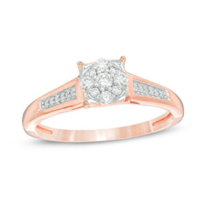 0.18 CT. T.w. Composite Diamond Promise Ring in 10K Rose Gold