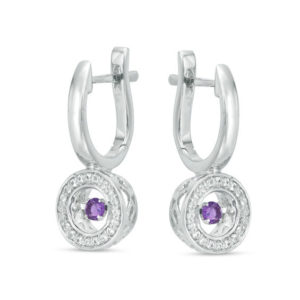 Unstoppable Love™ Amethyst and Lab-Created White Sapphire Circle Drop