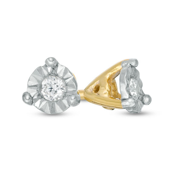 0.085 CT. T.w. Diamond Solitaire Stud Earrings in 10K Gold