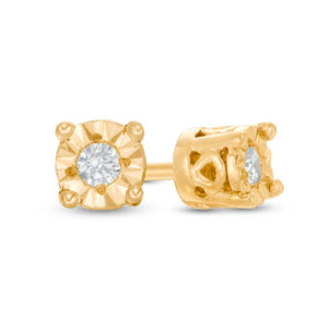 0.145 CT. T.w. Diamond Solitaire Stud Earrings in 10K Gold