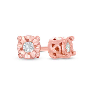 0.145 CT. T.w. Diamond Solitaire Stud Earrings in 10K Rose Gold