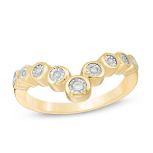 0.115 CT. T.w. Diamond Chevron Ring in 10K Gold