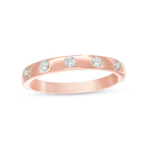 0.145 CT. T.w. Diamond Five Stone Stackable Band in 10K Rose Gold